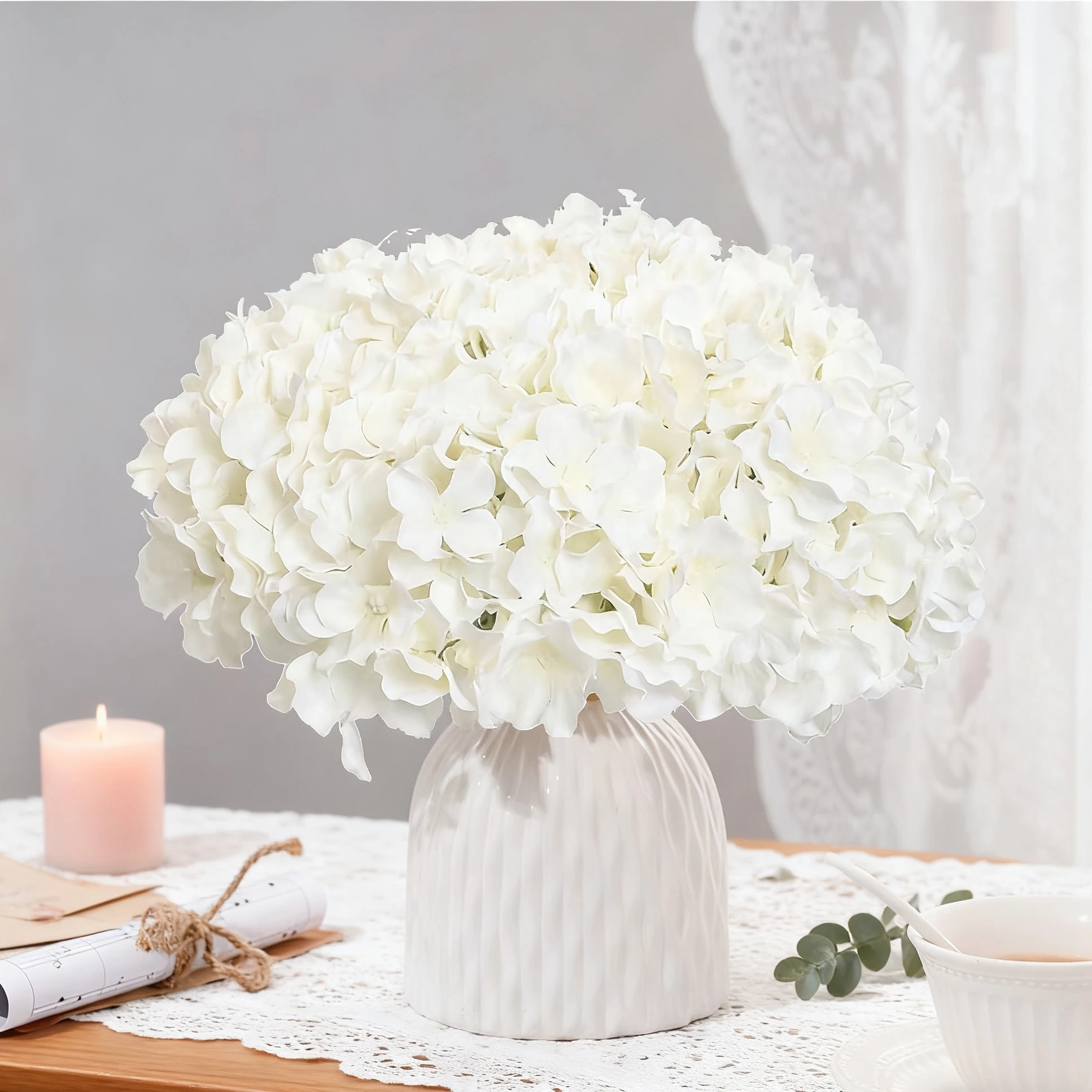 Künstliche Blumen Seiden-Hortensien-Kombination Garten Hochzeit Brautstrauß Heim Zimmer Tisch Vase Festival Party DIY Geschenke Dekoration