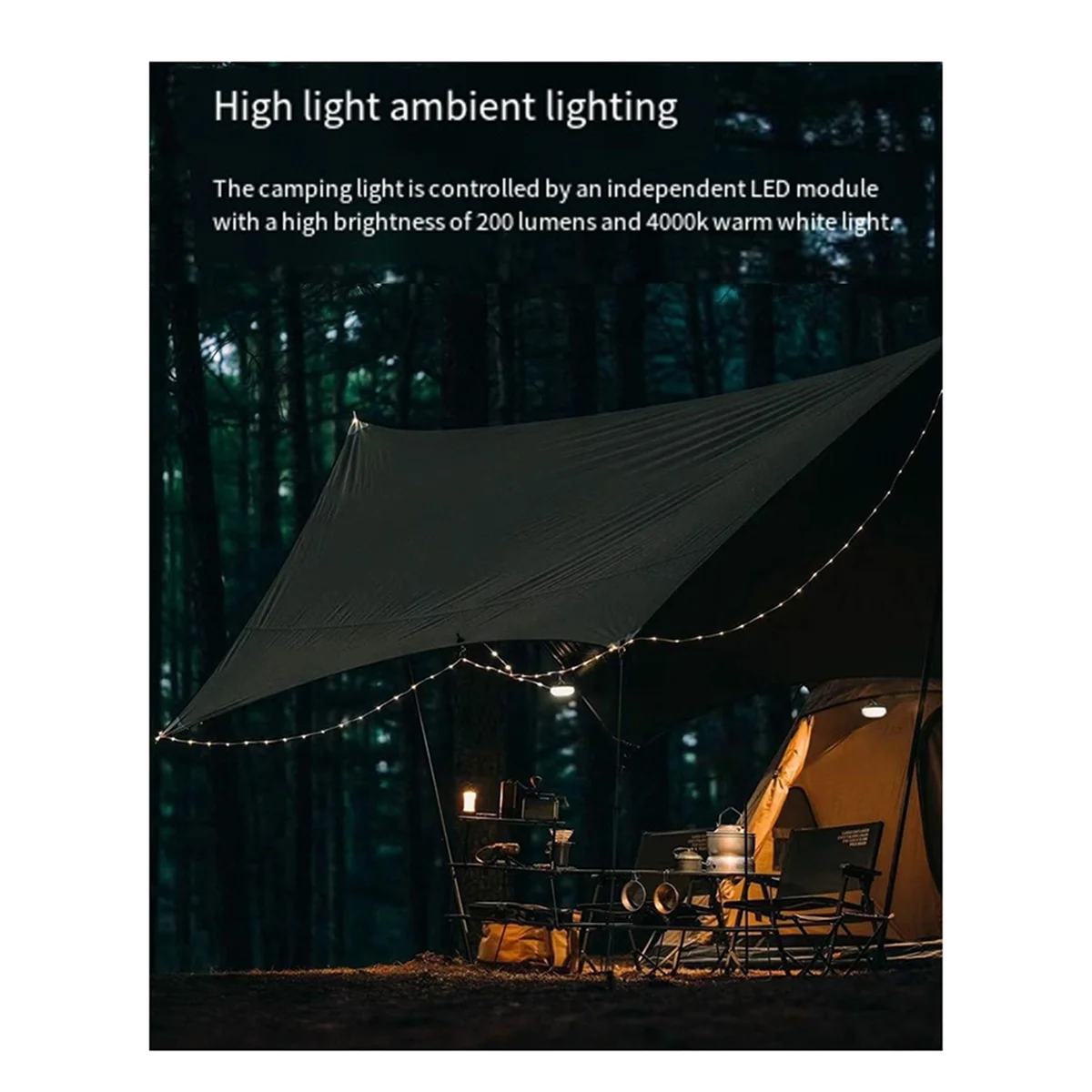 

【Today-Only!】LED Light Strip IPX4 Waterproof Camping String Light 1800mAh Outdoor Emergency Flashlight 10M for Outdoor Garden,B