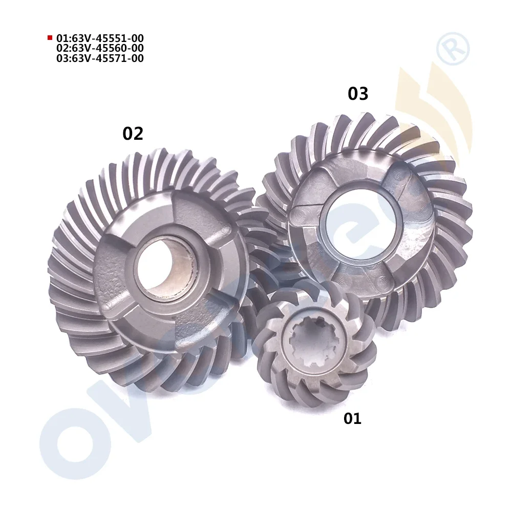 63V 6E7 Gear Kit For Yamaha 15HP 9.9HP Outboard Motor 6E7-45560 6E7-45571 63V-45551 9.9E 15E Series