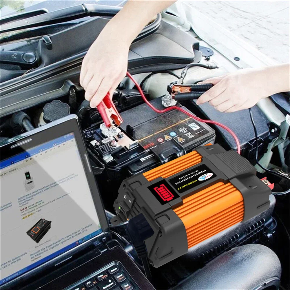 4000W 6000W Portable Inverter Car Power Inverters DC12V To AC110/220V Transformer Modified Sine Wave Inverter USB Fast Charging