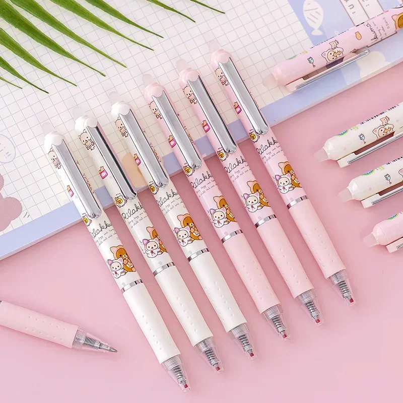 

Cute Gel Pens School Office Supply Stationery Erasable Black Ink 2 Pcs/lot Gift Prizes Kawaii Bear