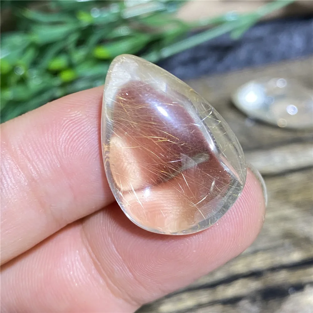 High Puality Golden Rutilated Clear Crystal Natural Stone Quartz Palm Home Decoration Reiki Meditate And Chakra Healing Pendant