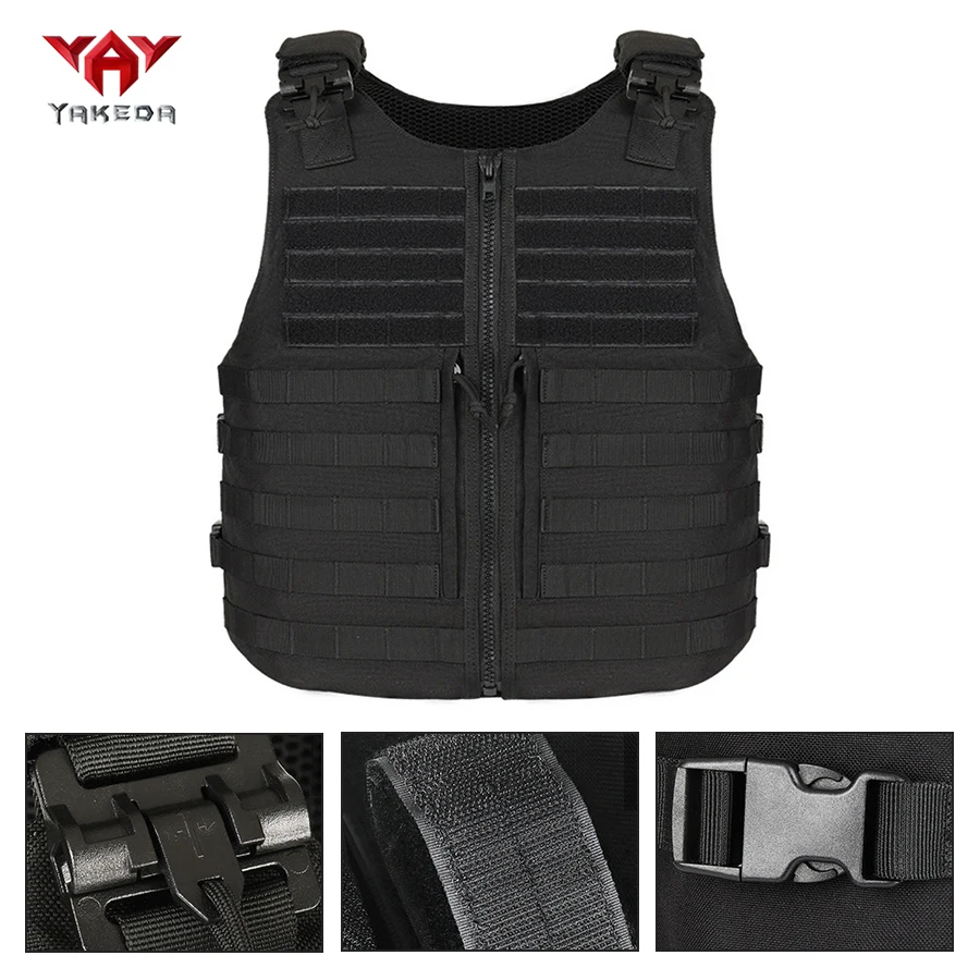 YAKEDA honeycomb breathable hunting vest with quick shoulder release and hidden large miscellaneous pockets at the back