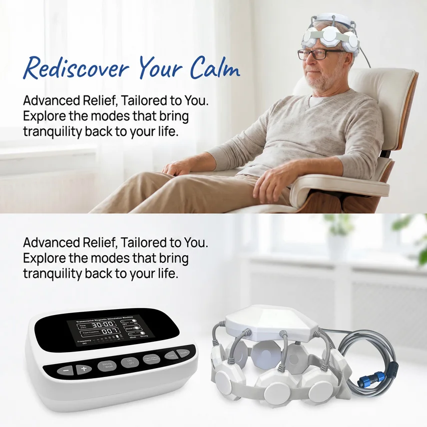 RTMS Brain Rehabilitation Instrument Transcranial Magnetic Stimulation Machine Home Use For Depression Anxiety Insomnia Stroke Painless Therapy Device