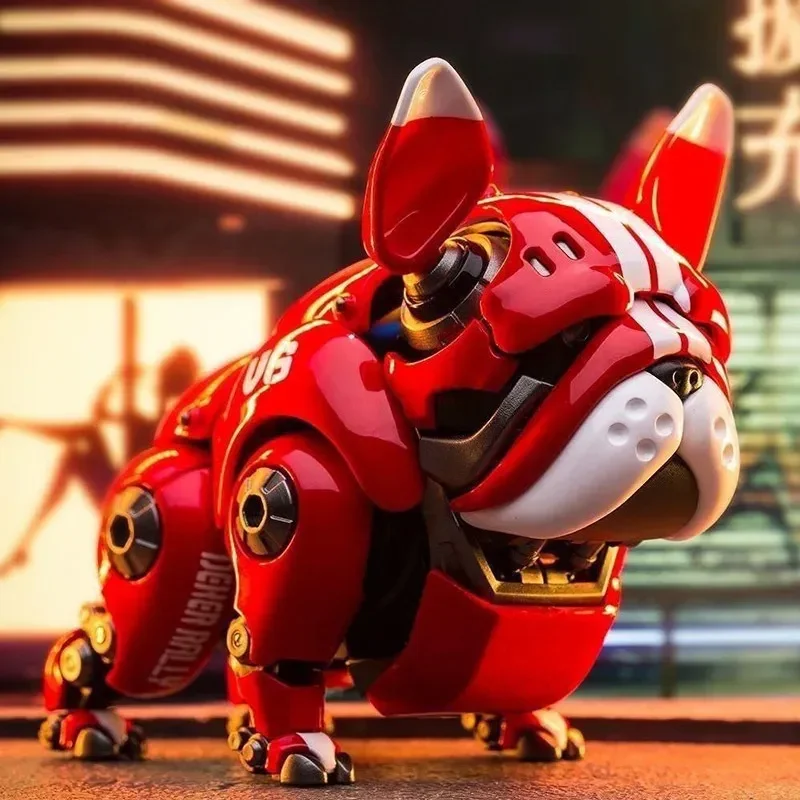 Transformation Mechanical Bulldog New Red Green Robot Dog Anime Figure Adults Children  Model Dolls Christmas Gift Collectible