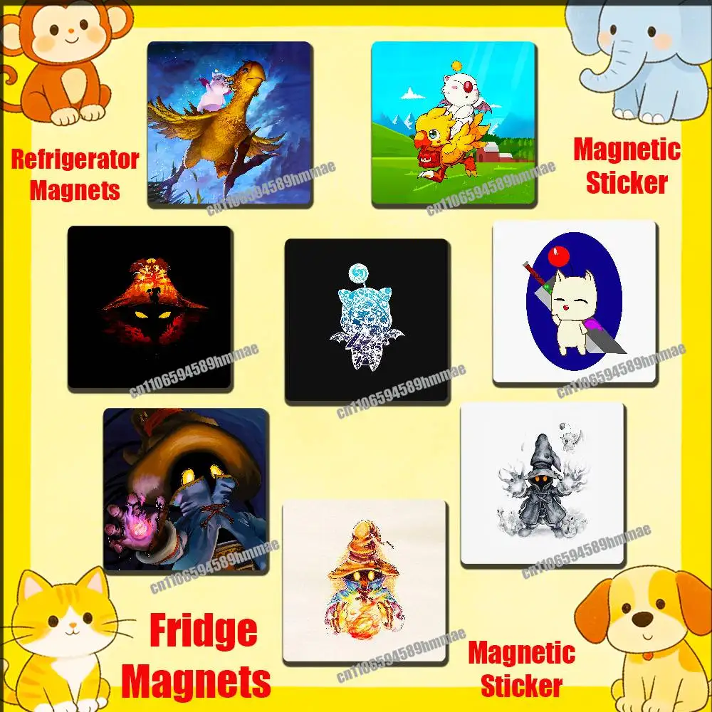 

For M-Moogle C-Chocobo V-Vivi Fridge Freezer Refrigerator Magnets Metal Cabinet Magnetic Sticker Cover Home
