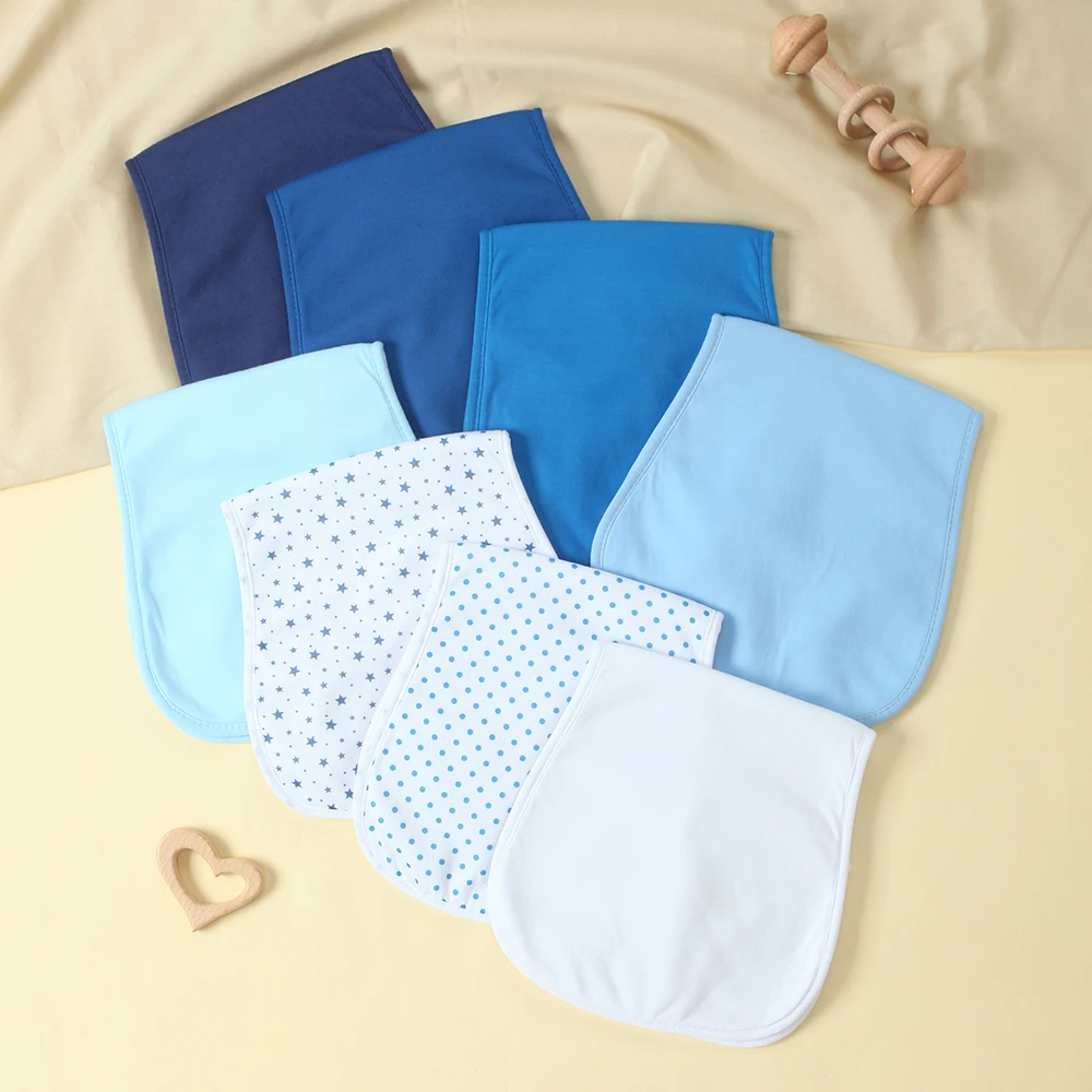 

8 Pack Extra Soft Spit Up Rags with 3 Absorbent Layers, Large Waterproof Baby Burp Cloths for Baby Boys