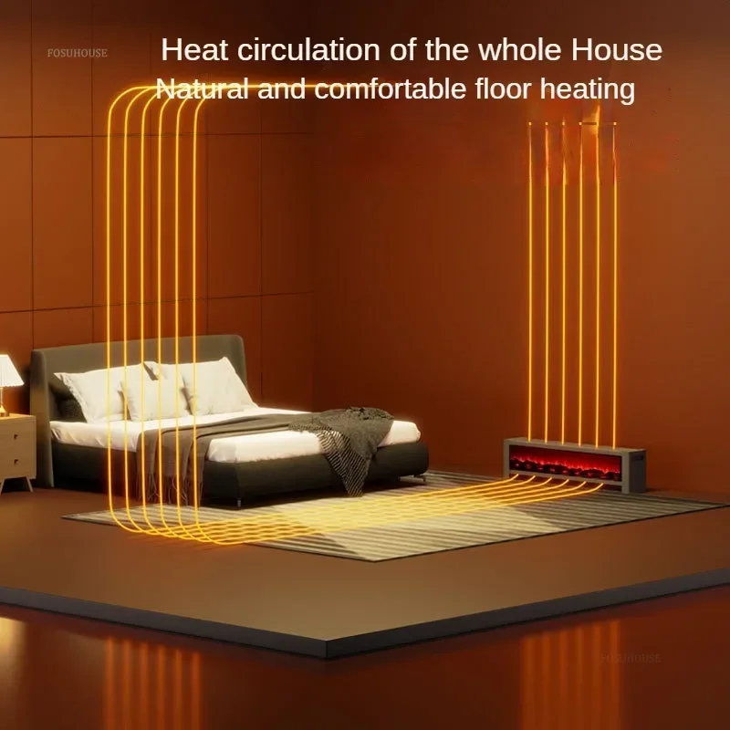 مدفأة كهربائية إيطالية جديدة للغرفة ثلاثية الأبعاد قائمة على الأرض مدفأة صوتية ذكية خفيفة موقد إبداعي فاخر لغرفة الدراسة #4