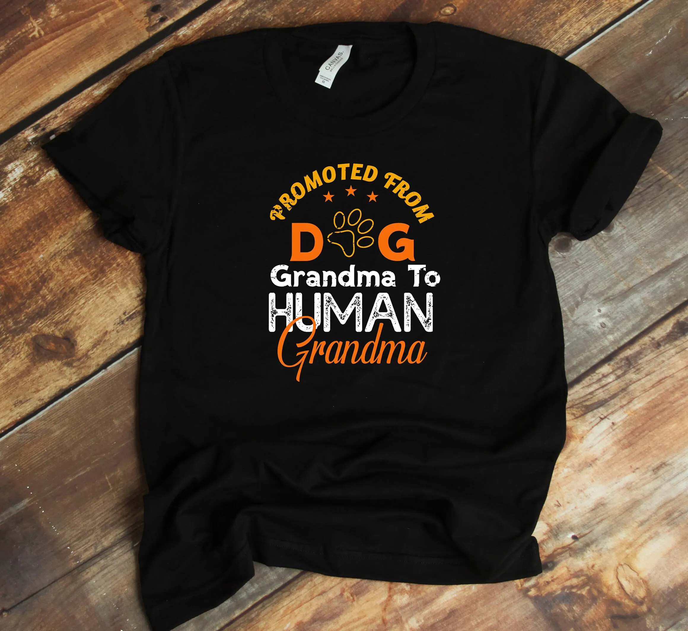 Pregnancy Announcement T Shirt For Grandma Promoted To Human Dog Lover