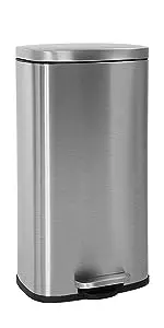 13-Gallon Kitchen Trash Can 50 Liter Stainless Steel Garbage Can