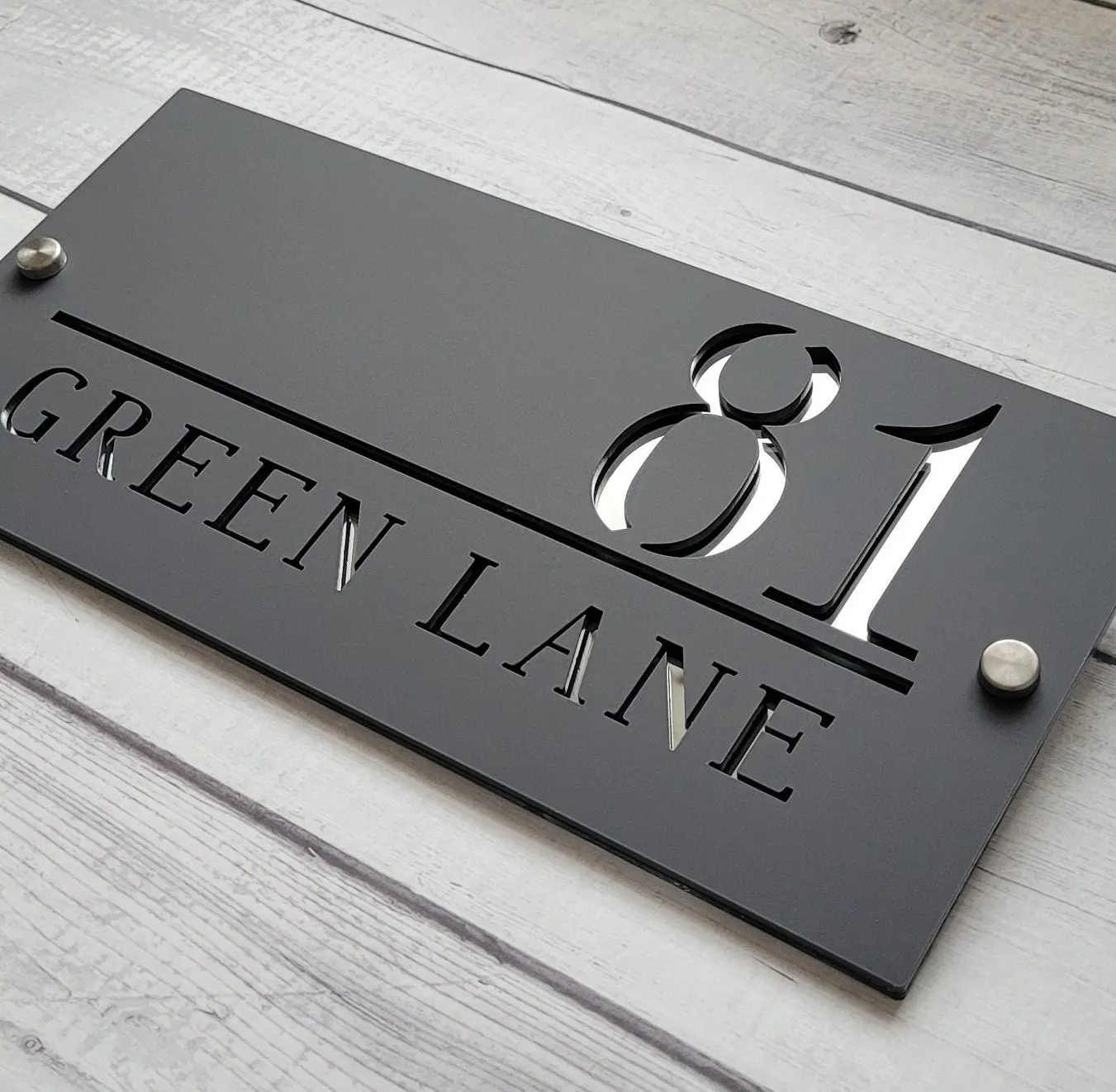 

Door Decoration House Signs Door Laser Cut Matt Number Modern House Sign House Address Sign 290mm x 140mm , 360mm x 175mm