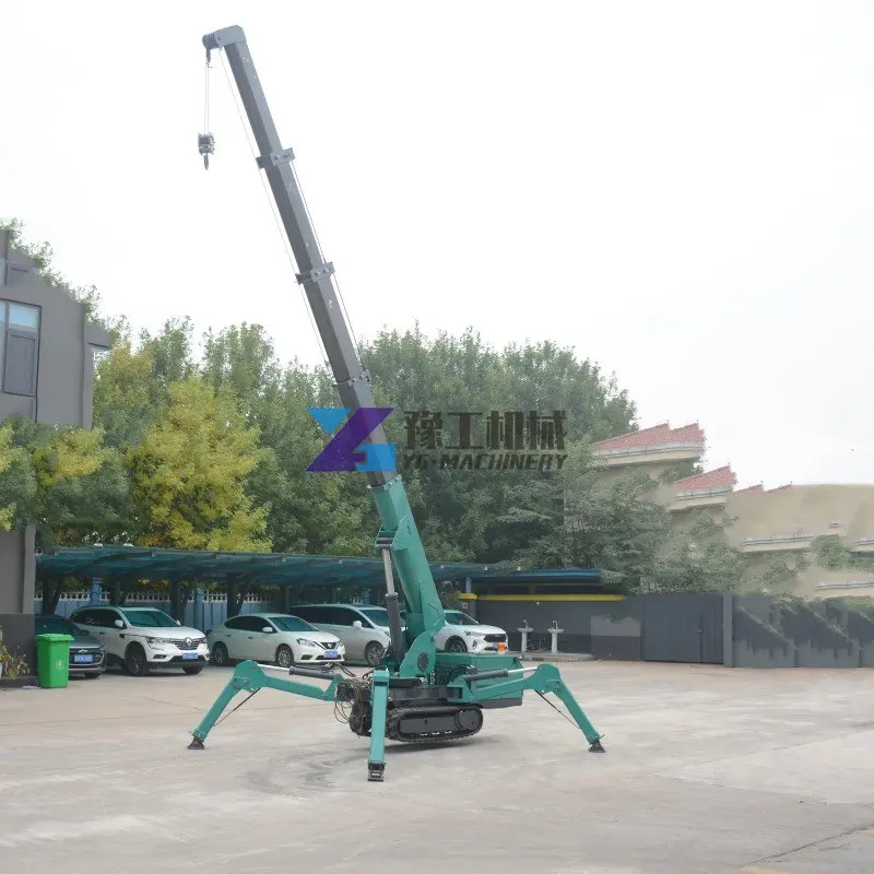 3 Tons Mini Spider Crane 800mm Folded Width with Max. Lifting Height of 15m