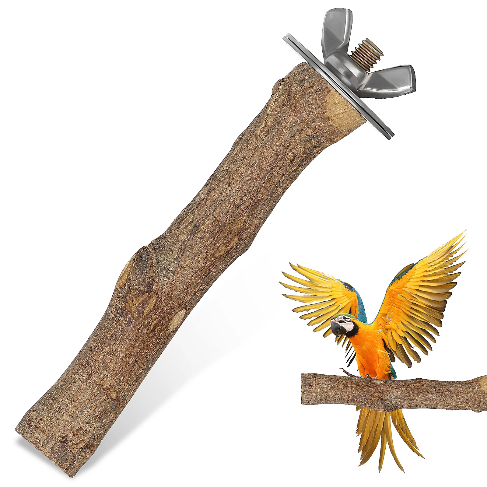 Bird Claw Sharpener Toy Natural Wood Branch Stands Wooden Perches Brackets for Cockatiels Platform Parakeets Parrot Small Birds