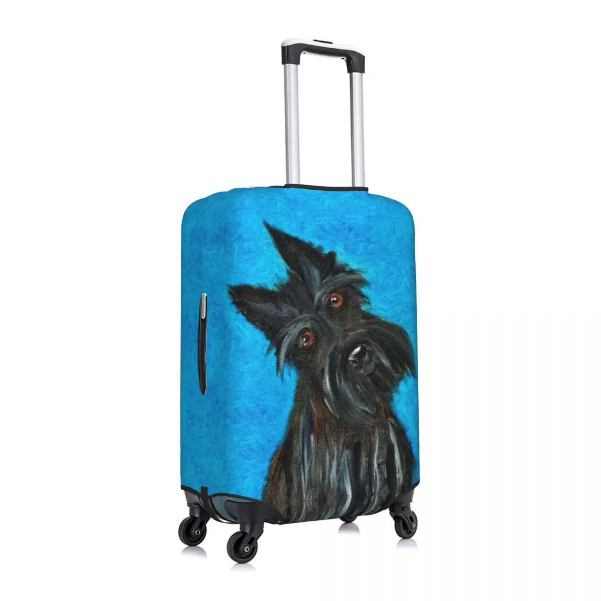 Custom Fashion Happy Scottie Dog Luggage Cover Protector Dust Proof Scottish Terrier Travel Suitcase Covers