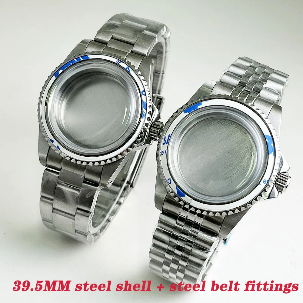 39.5mm vintage round glass case Stainless steel case NH35 NH36 mechanical movement one-way rotation without bezelle