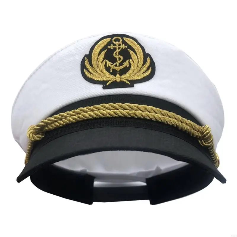 J2HB Marine Hat Yacht Captain Hat Captain Costume Men Beanie Marine Hat Formal Dress