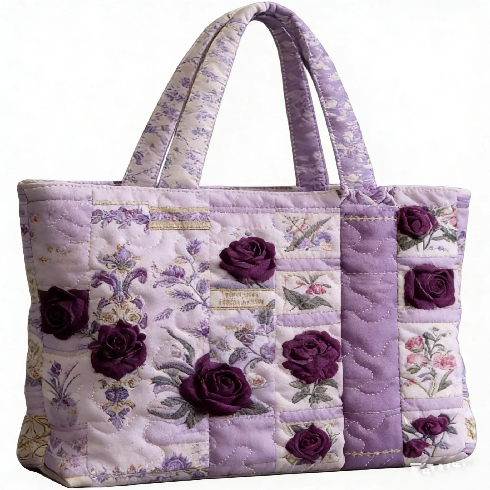 Flag Print Quilted Tote Patchwork Shoulder Bag Women Daily Handbag For Sunset Stylish Shopping