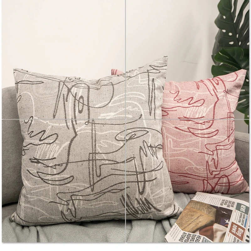 Simple Pillowcase Sofa Striped Pillowcase Scandinavian Home Decor Cushion Cover Sticky Linen Cushion Cover Striped Pillow Cover