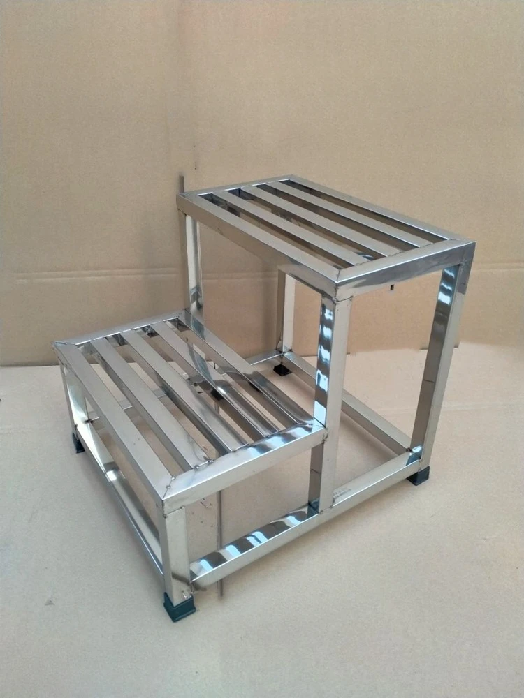 Stainless steel step stool 2-story small ladder pedal stool outdoor small door platform small staircase warehouse