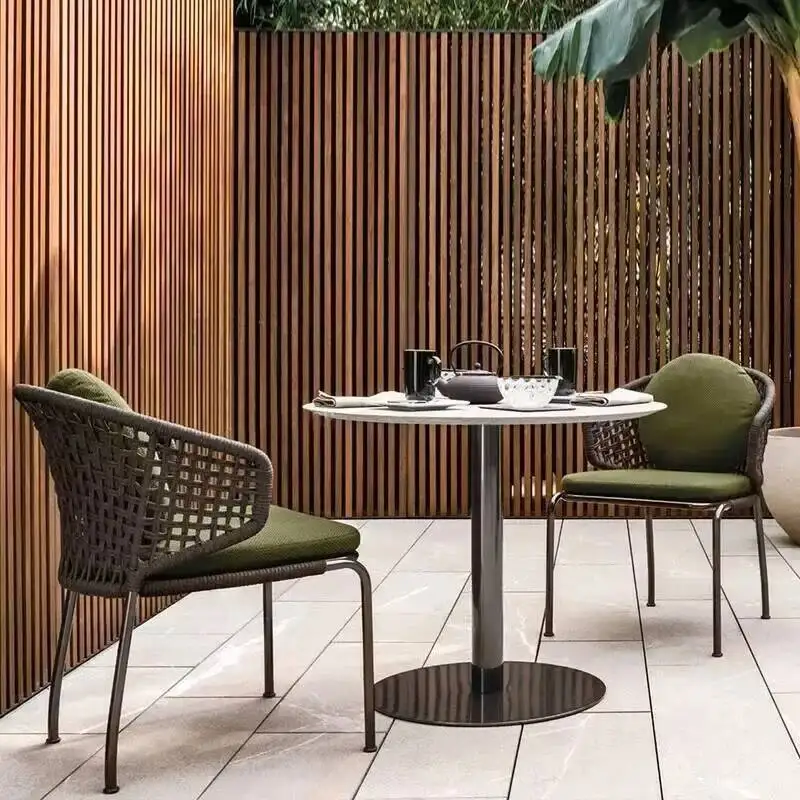 Nordic Leisure Rattan Backrest Outdoor Chairs Italian Designer Beach Chairs for Outdoor Furniture Patio Garden Armchair GZ