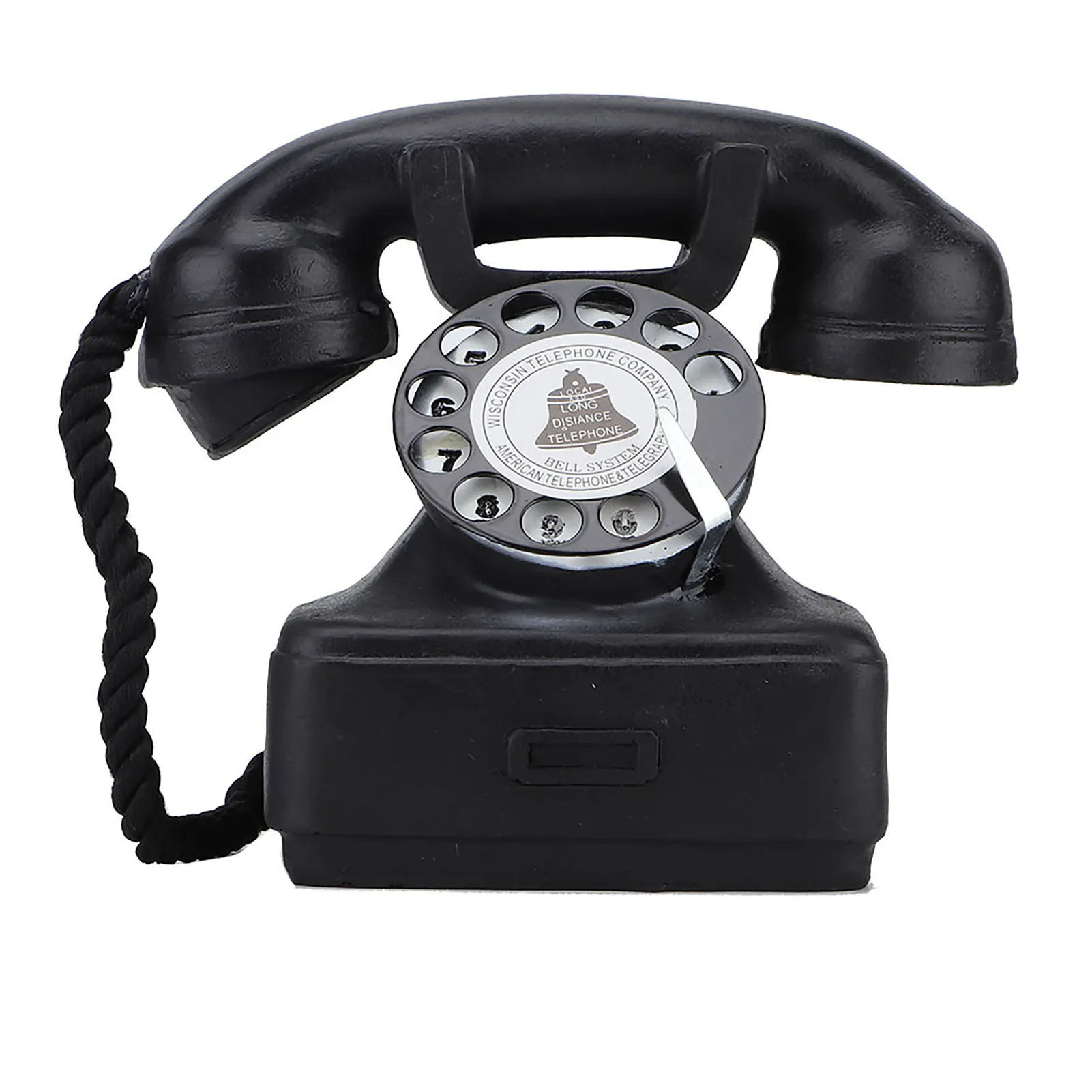 Simulation Antique Phone Statue Ornament Resin Vintage Landline Telephone Model for Home Desk Decor Photograph Props