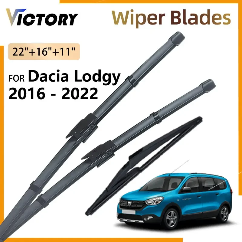 

3x Front Rear Wiper Blades Set For Renault Dacia Lodgy 2016 - 2022 2021 2020 2019 2018 2017 Windshield Windscreen Window Brushes