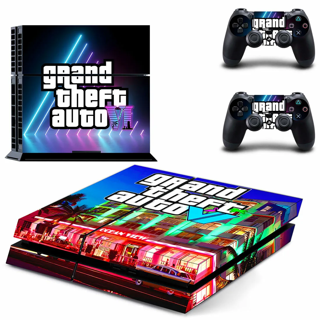 Grand Theft Auto VI GTA 6 PS4 Skin Sticker Decal Cover For Console & Controller PS4 Fat Skins Vinyl