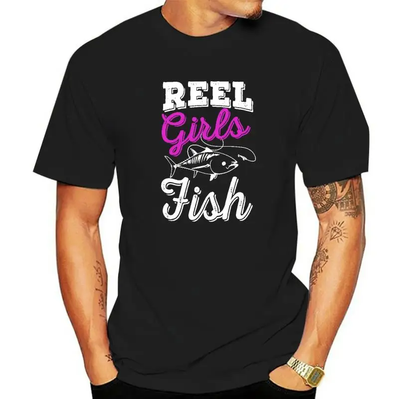 Reel Girls Fish Funny Fishing T Shirt For Men Women Gift T-Shirt Funky Mens Top T-Shirts Cotton Tops T Shirt Gothic