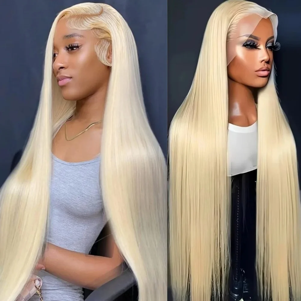 

13×4 Straight Lace Front Wigs Human Hair 220Density Blonde Pre Plucked With Baby Hair Transparent Lace Frontal Wig For Women 613