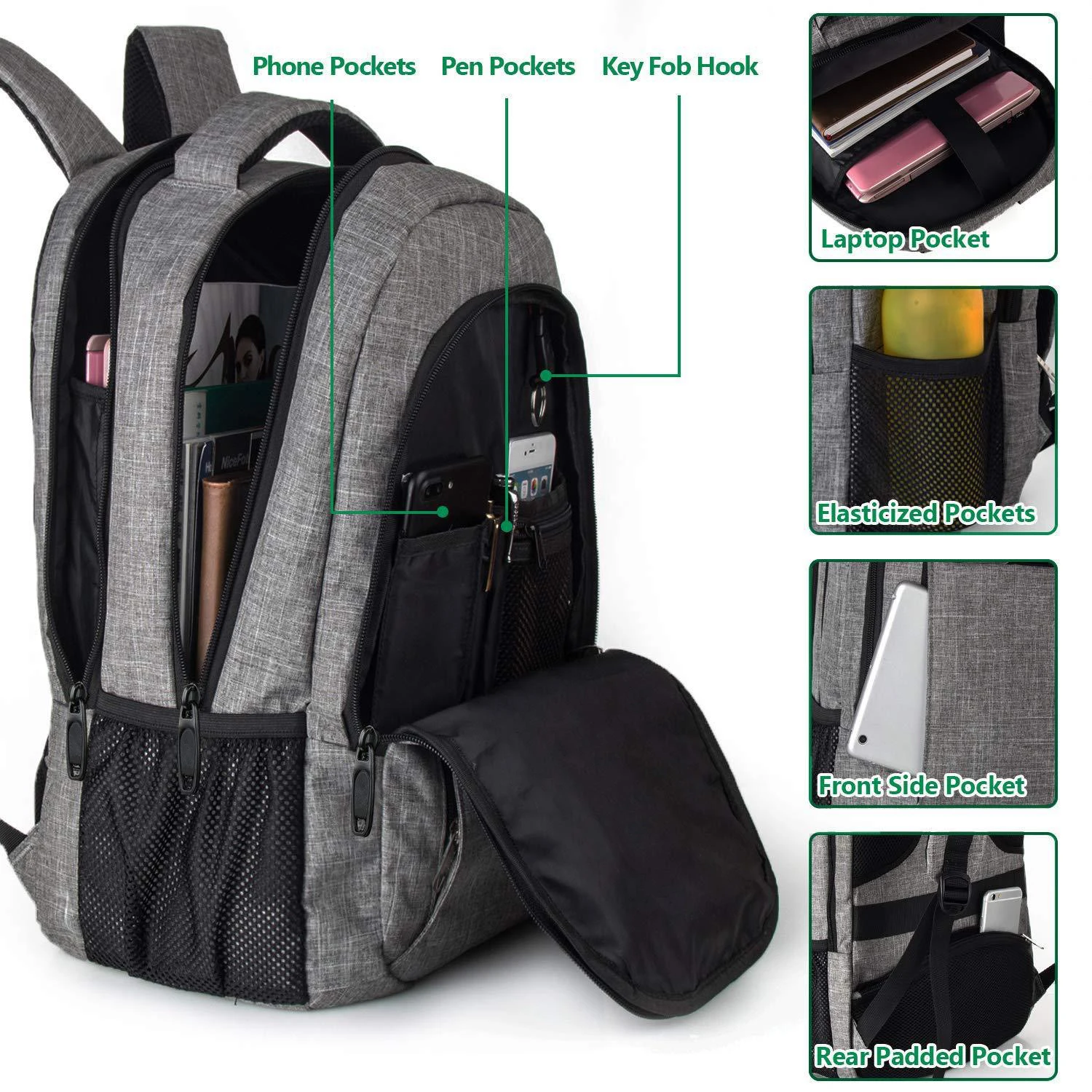 Cross border backpack for men with a high-end feel, large capacity business backpack for travel, laptop backpack customization