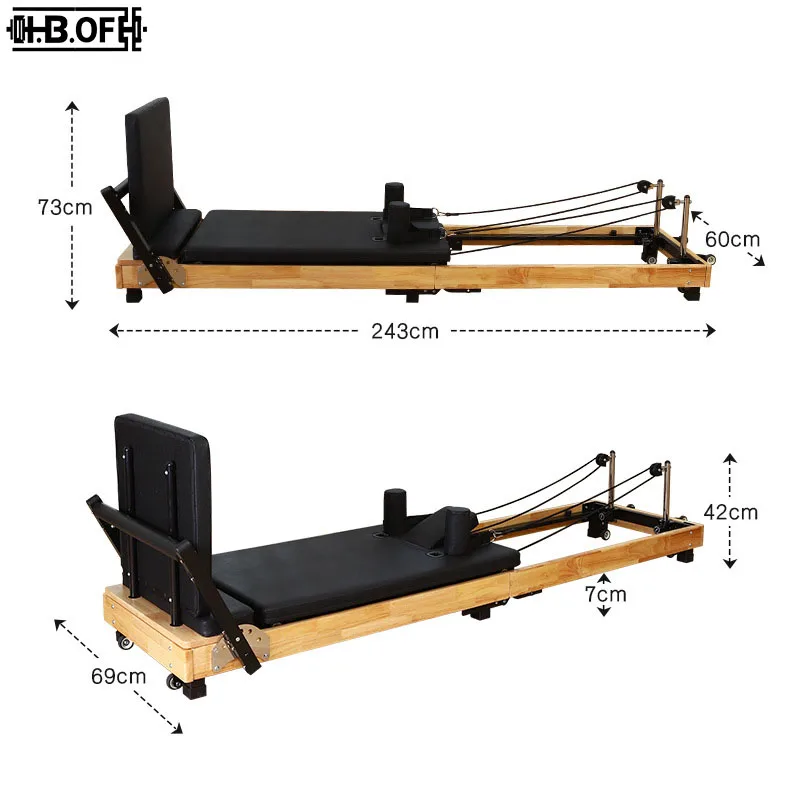 New Customized Commercial Yoga Equipment Reform, Combining Wood And Iron Yoga Equipment, Home Foldable Pilates Bed view 6