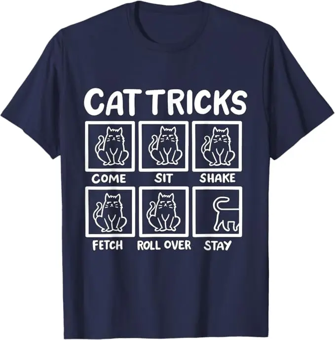 Outstanding Gifts for Cat Owner Cats Tricks T-Shirt Kitty Lover Graphic Tee Humor Funny Short Sleeve Blouses Cute Kitten Outfits