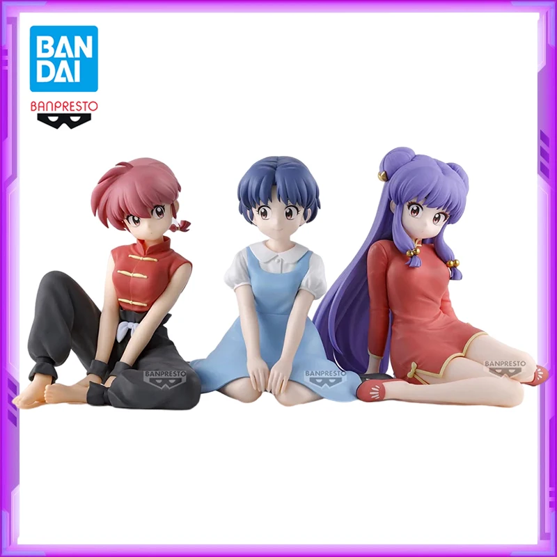 Original bandai banpresto ranma 1/2 tempo de relaxamento ranma shampoo tendou akane anime figuras figura ação modelo brinquedos presentes natal