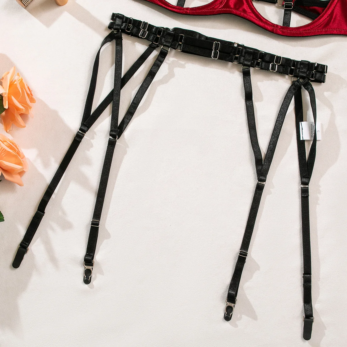 Sexy Lingerie Set for Women Hollow Out Open‑cup Underwire Bra Garter Belt Multi‑piece Bondage Lingerie Kit view 6