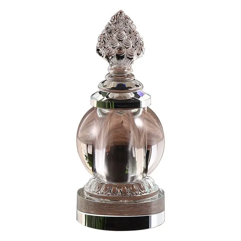 5.7inch Buddhist Supplies Crystal Stupa Nectar Pill Bottle Dagoba Decor