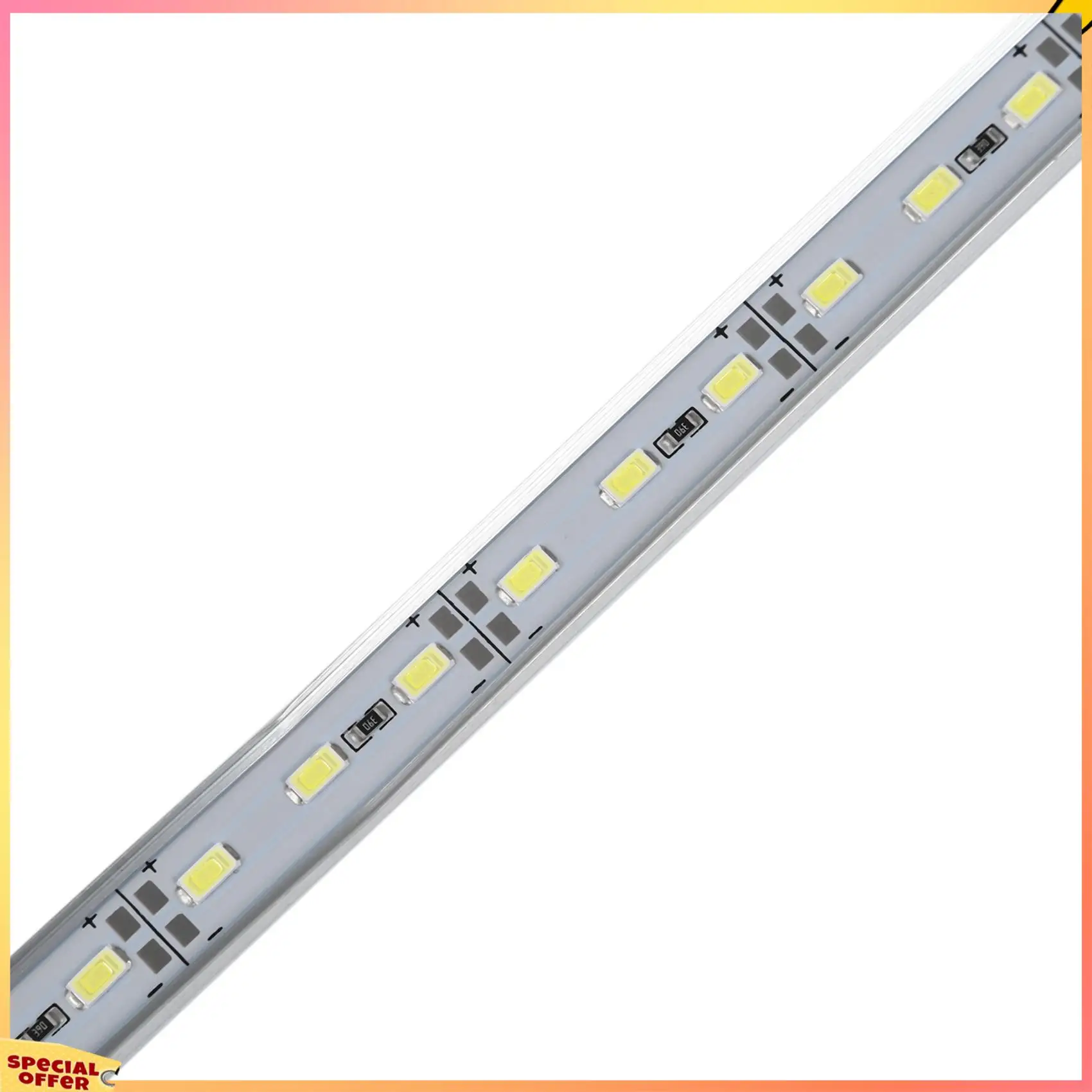 ABFI 2X 50CM 12V 36 LED 5050 SMD แถบแถบแข็งอลูมิเนียมสีขาวแข็ง