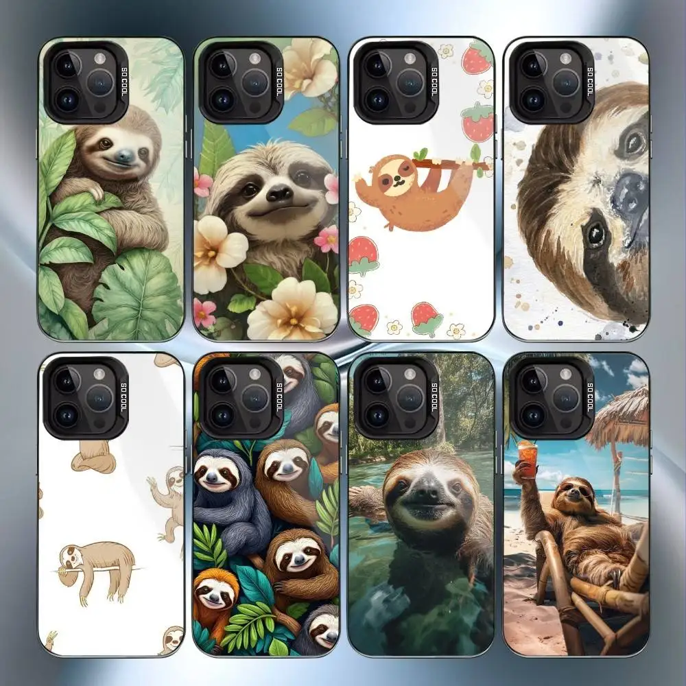 

Animal Cute C-Cartoon S-Sloth Phone Case For IPhone 16 17 15 14 12 13 Pro Max Black Color Shockproof Cover