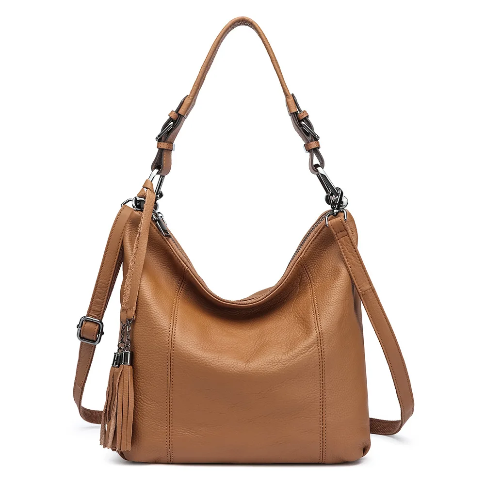 

Casual Simple Handba Genuine Leather Commuter Underarm Women's Fashionable Stylish Sinle Shoulder Crossbody Handheld Ladies