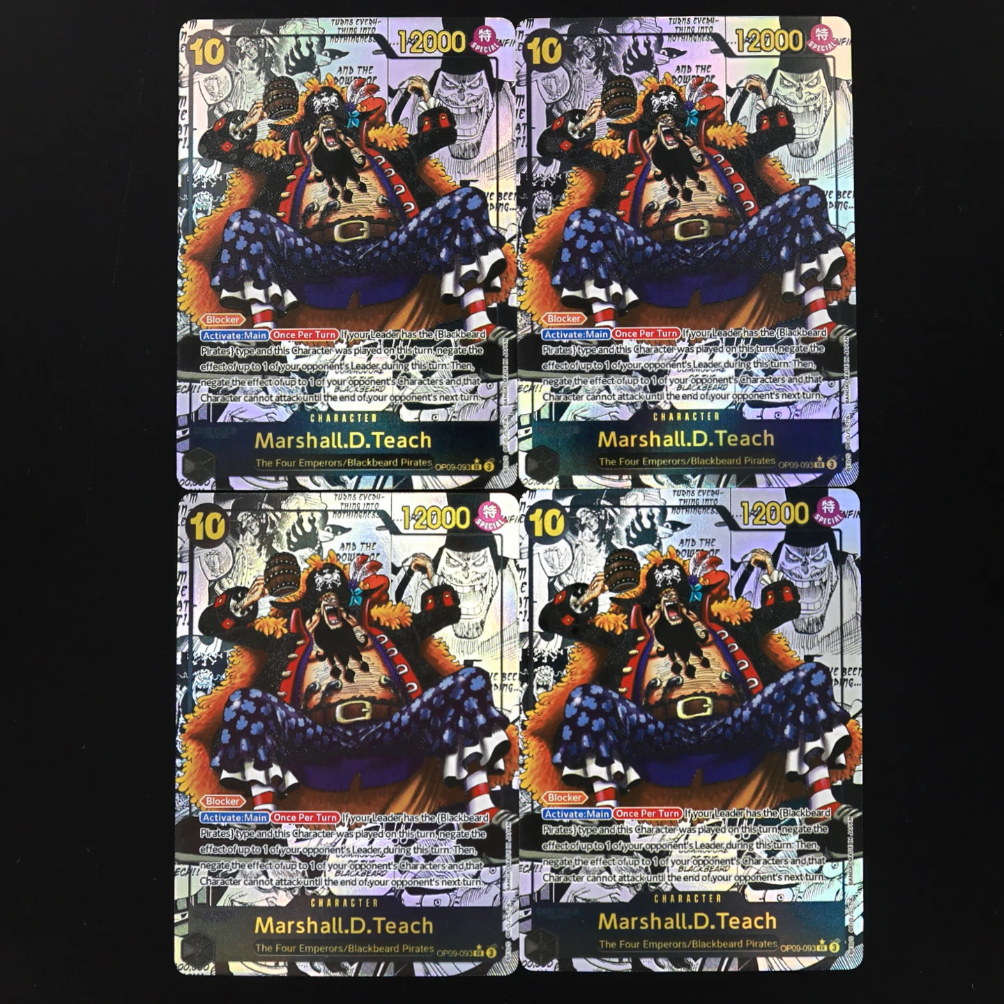 One Piece TCG OPCG English Manga Card OP09-093 Teach 10 Cost Black Teach Textured Foil Card