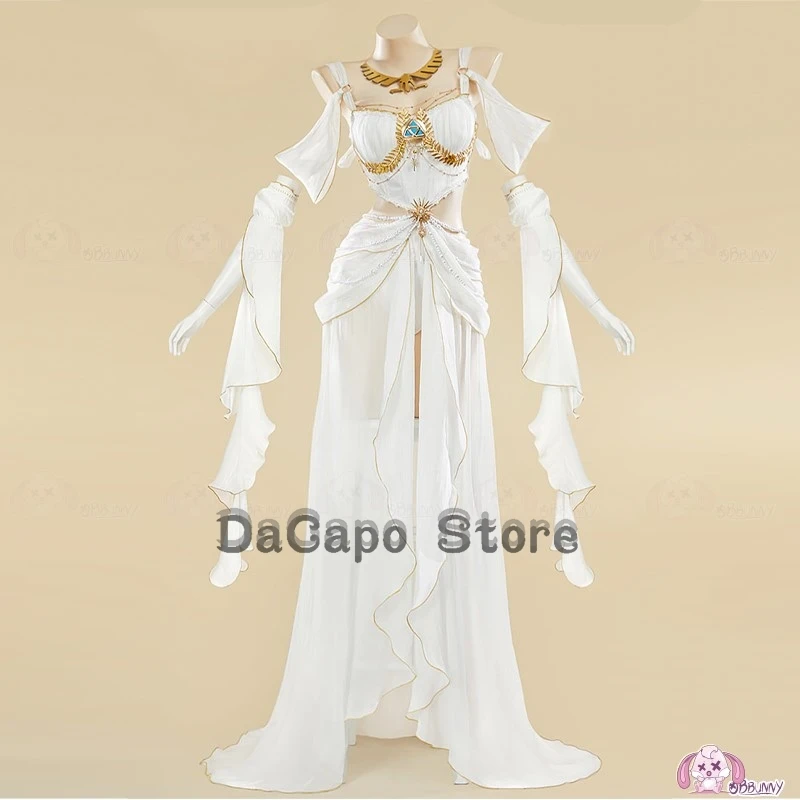 Белое длинное платье богини, наряд для косплея священницы, танцовщица, косплей, женская одежда, Греция, классическая мифологическая ролевая игра на Хэллоуин