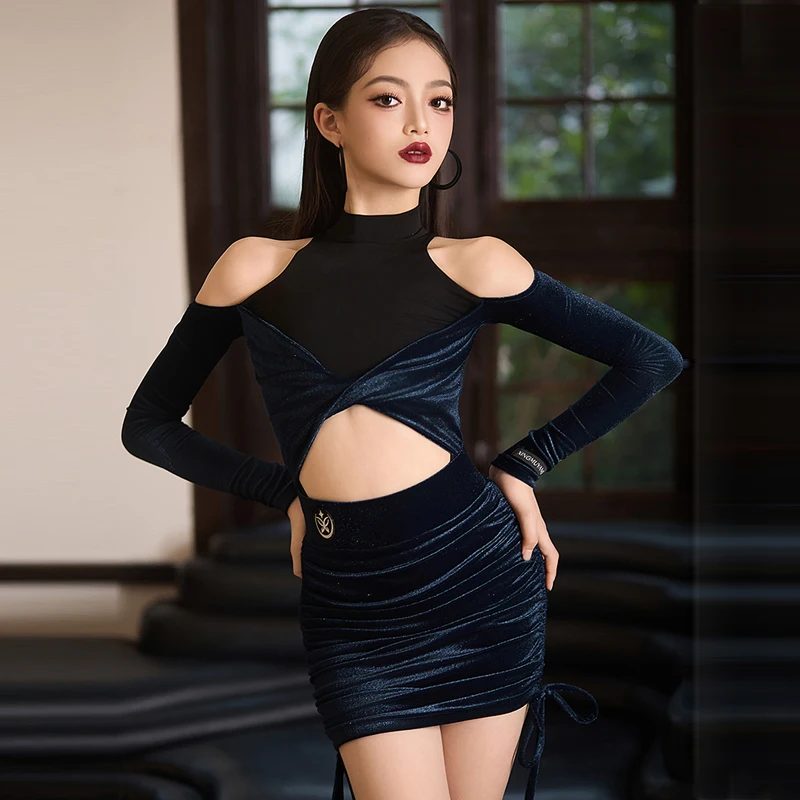 แฟชั่นสาวการเต้นรำแบบละตินการแข่งขันชุดเด็กชัชชาเต้นรำละตินเสื้อผ้าเด็กบอลรูมแดนซ์เครื่องแต่งกาย SL14466