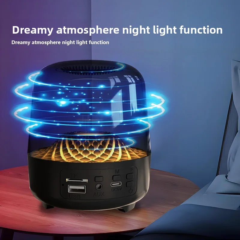 New Music Crystal 4th-Gen Wireless Bluetooth Speaker: Card-Insertable, Ambient Light-Equipped, Ideal Gift & Home-Use