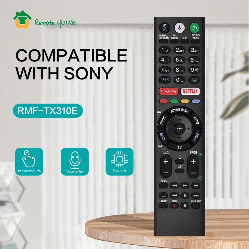 RMF-TX310E Voice Remote Control Compatible with Sony 4K Ultra HD Smart LED TV XBR-43X800E KDL-50W850C RMF-TX310U RMF-TX300E