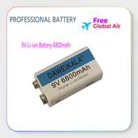 9V 6800mAh Rechargeable lithium battery Type-C Battery for Multimeter Microphone Toy USB charging cable fast charging