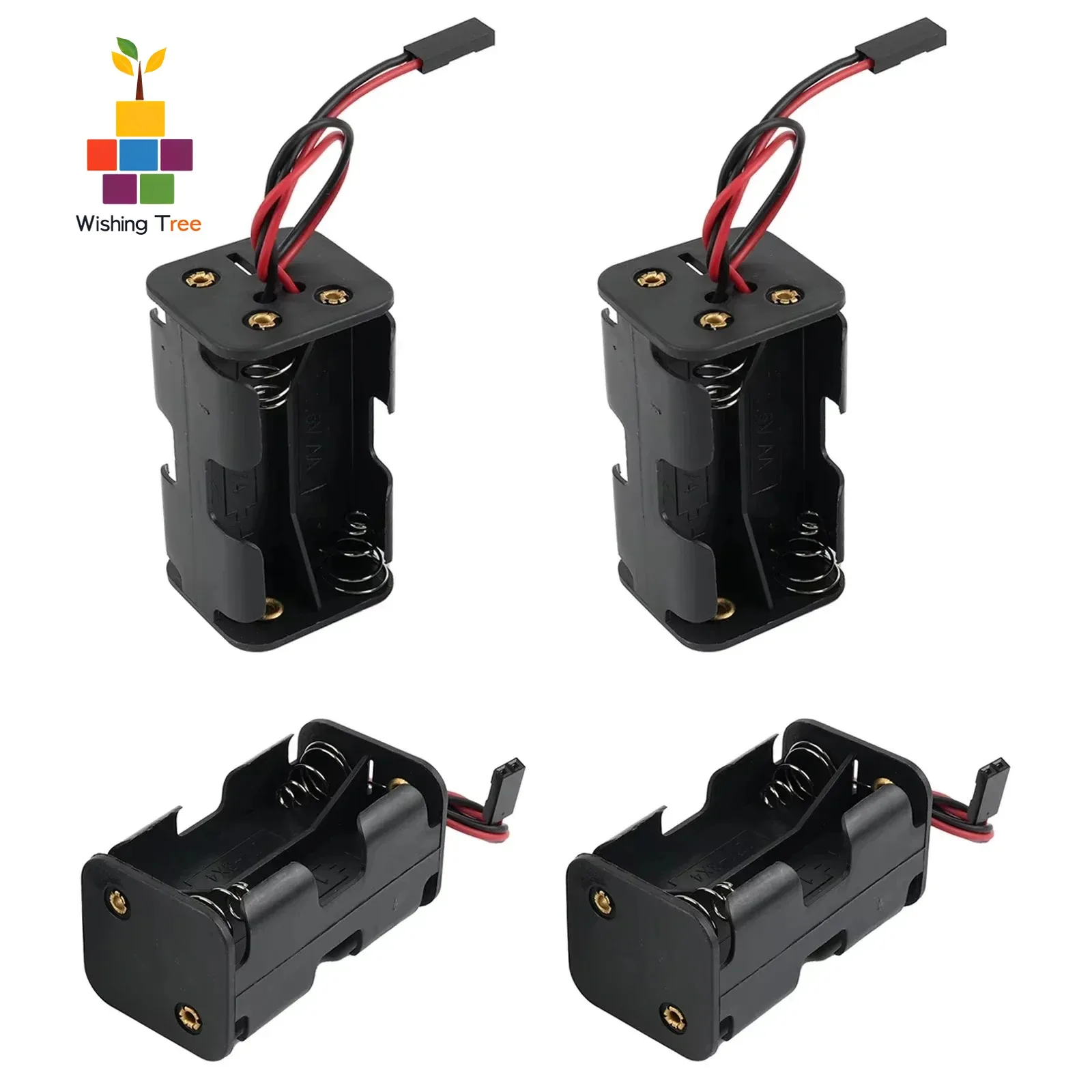 1/2/4PCS 6V AA Battery Case with JR Connector for RC Servo Tester & DIY Projects