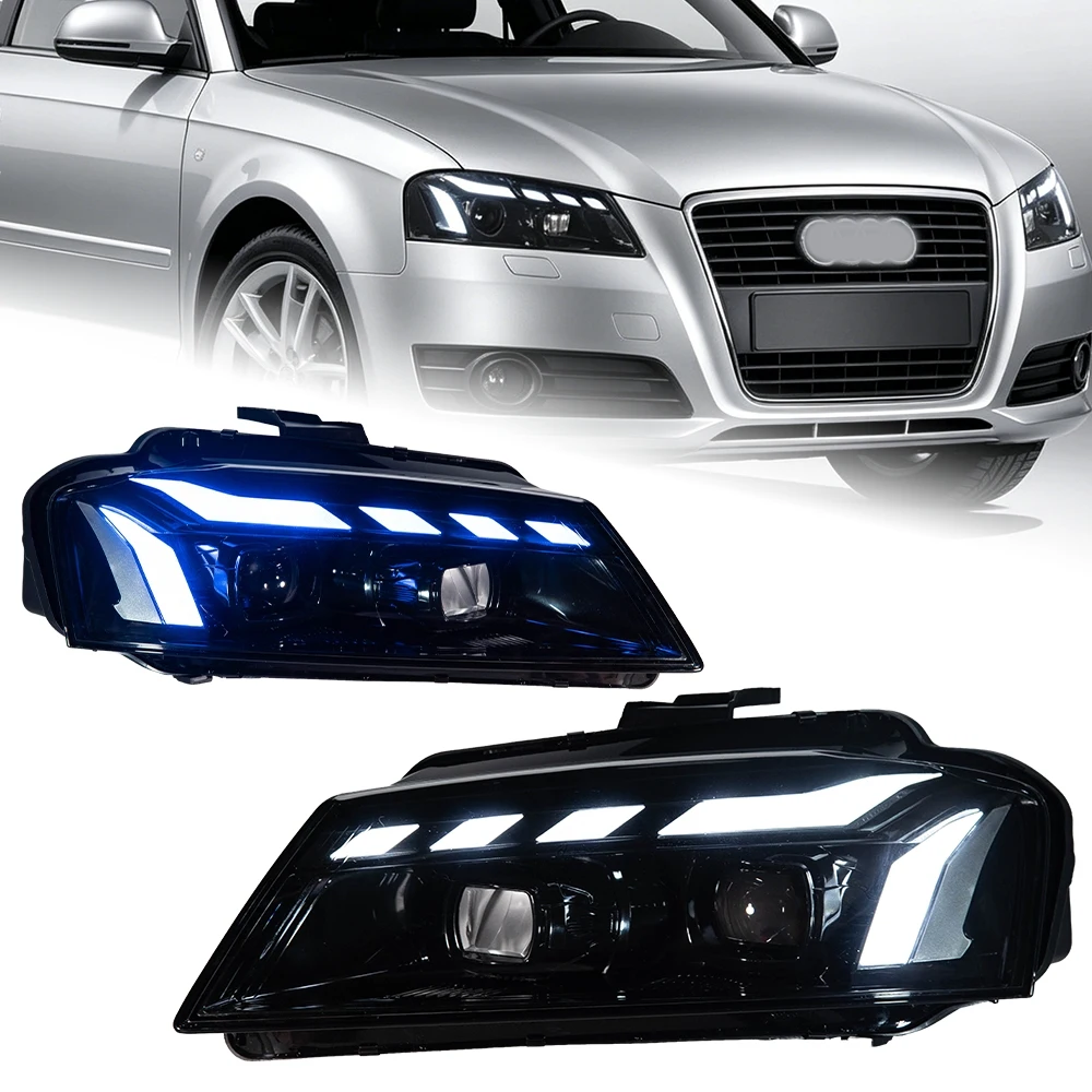 Car Lights For Audi A3 Headlight Projector Lens 2008-2012 Dynamic Signal Head Lamp LED Headlights Drl Automotive Accessories