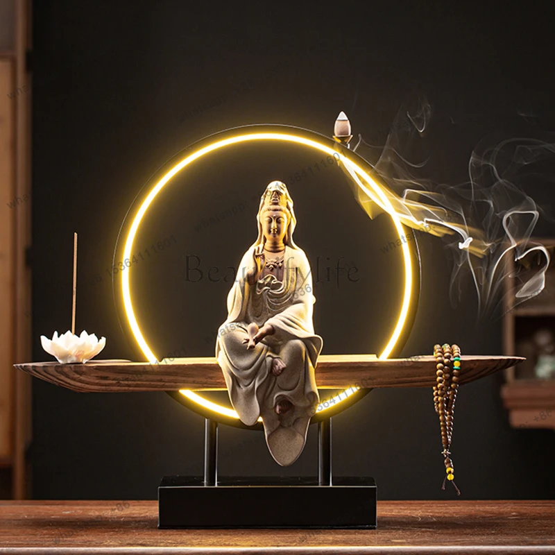 backflow incense burner creative ornament ceramic jade bottle zen living room sandalwood agarwood incense burner