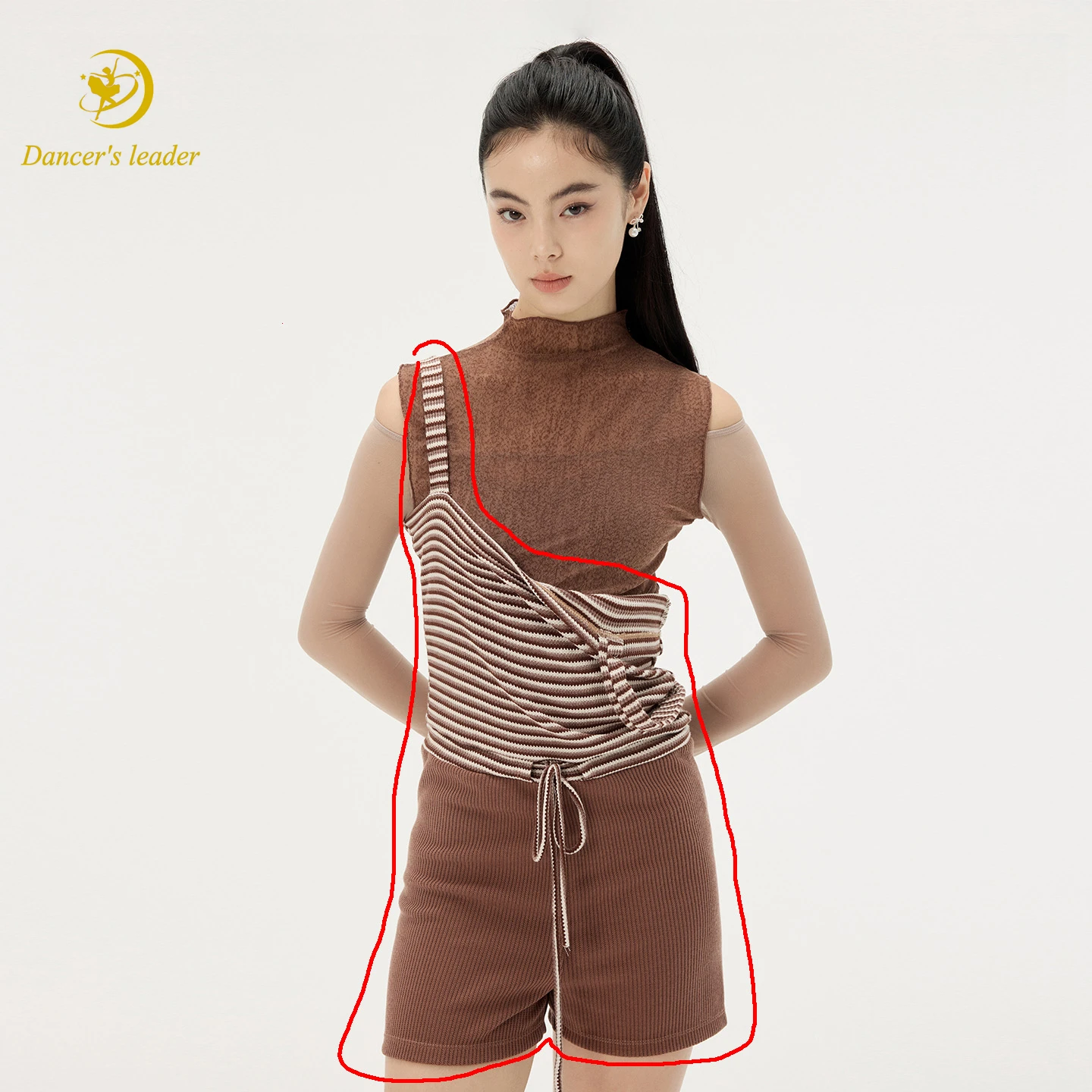Ballet Jumpsuit Professional Adult Women Slimming Dance Yoga Practice Suit Gradient Color Blocked Warm Jumpsuit Shorts