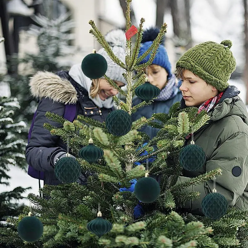 25 pezzi di palline di Natale in velluto, palline di Natale floccate, palline decorative per l\'albero di Natale, per feste, matr