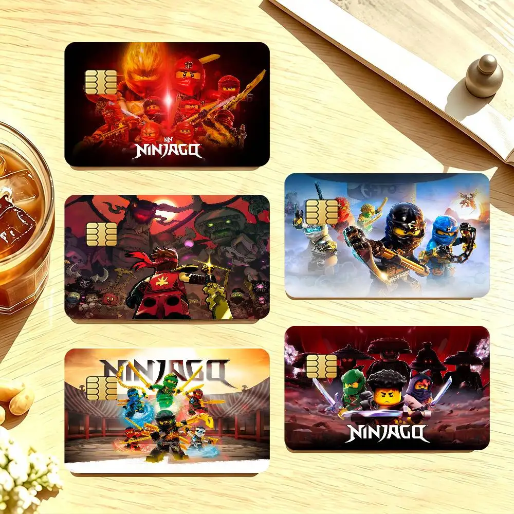 L-LEGO N-Ninjago Cool Credit Card Skin Stickers For Bank Card Bus Metro Cards Waterproof Anti-Scratch Gift 4PCS
